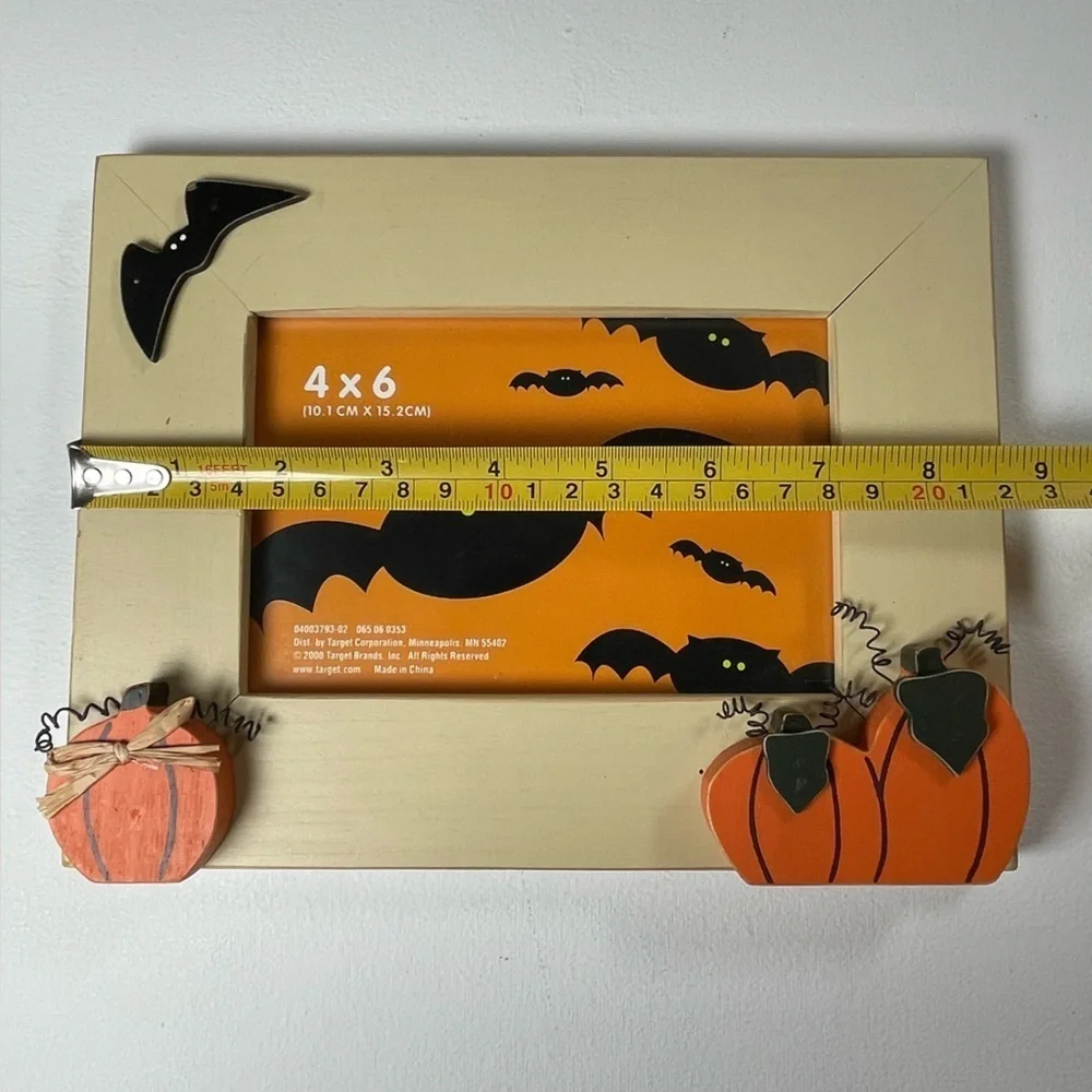 Vintage Target Halloween Bat and Pumpkin 4x6 Photo Frame